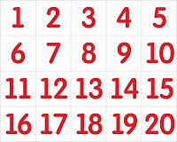 Комплект счетных магнитных карточек СЧЕТ 1-20, 10*10см