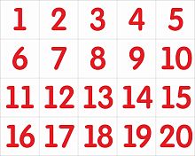 Комплект счетных магнитных карточек СЧЕТ 1-20, 10*10см