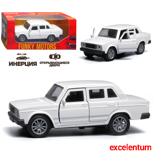 Белая инерционная машинка вид А die-cast , 1:32 Белая инерционная машинка вид А die-cast , 1:32