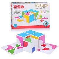 Кубики пластиковые "Кубики для умников"  4 шт с карточками