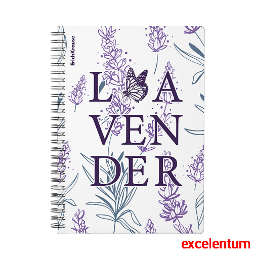 Тетрадь 80 л. клетка, Lavender, А5, с пластиковой обложкой, на спирали Тетрадь 80 л. клетка, Lavender, А5, с пластиковой обложкой, на спирали