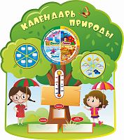 Стенд для детского сада КАЛЕНДАРЬ ПРИРОДЫ (Дерево), 1,06*1,2м