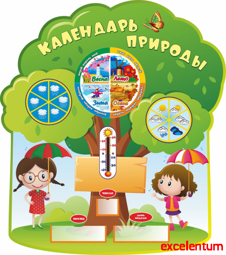 Стенд для детского сада КАЛЕНДАРЬ ПРИРОДЫ (Дерево), 1,06*1,2м Стенд для детского сада КАЛЕНДАРЬ ПРИРОДЫ (Дерево), 1,06*1,2м