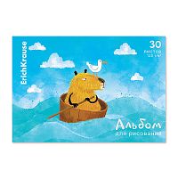 Альбом для рисования 30 л. на клею Capybara Travel, А4,