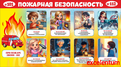 Стенд для детского сада ПОЖАРНАЯ БЕЗОПАСНОСТЬ, 1,25*0,7м Стенд для детского сада ПОЖАРНАЯ БЕЗОПАСНОСТЬ, 1,25*0,7м
