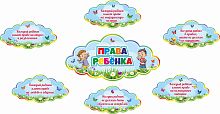 Комплект стендов по правам ребенка ПРАВА РЕБЕНКА (Облака), 1,15*0,6м