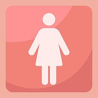 Наклейка ТУАЛЕТ ДЛЯ ДЕВОЧЕК, 0,15*0,15м