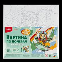 Картина по номерам на холсте 20х20 "Сноубордист"