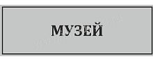 Табличка для школы в серебряном цвете МУЗЕЙ, 0,3*0,1м