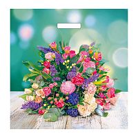 Пакет ПЭ с вырубной ручкой 45x45+3см (65) (Цветочная композиция)