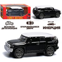 Чёрная с белой крышей инерционная машинка die-cast , 1:32