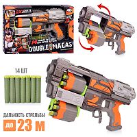 Бластер "Double magas" с мягкими пулями, в коробке
