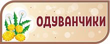 Стенд-заголовок для детского сада коричневый ОДУВАНЧИКИ, 0,5*0,2м