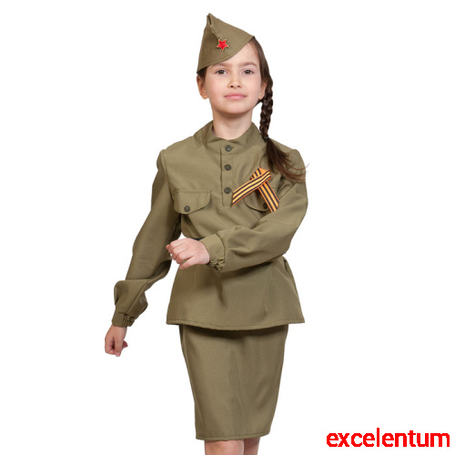 Костюм "Солдаточка" текстиль дет. р-р XL (рост 140-146) Костюм "Солдаточка" текстиль дет. р-р XL (рост 140-146)