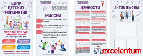 Комплект стендов РОССИЙСКОЕ ДВИЖЕНИЕ ДЕТЕЙ И МОЛОДЕЖИ