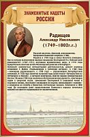 Стенд для школы ЗНАМЕНИТЫЕ КАДЕТЫ. РАДИЩЕВ, 0,4*0,6м