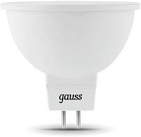 Лампа светодиодная Gauss Black 5Вт цок.:GU5.3 рефлек. 220B св.свеч.бел.нейт. MR16 (упак.:10шт) (101505205)