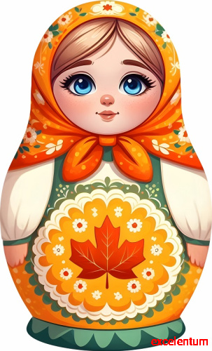 Пластиковая декорация МАТРЕШКА (Осенняя), 0,24*0,4м