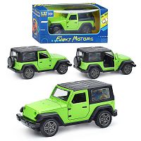 Зелёная инерционная машинка с черной крышей die-cast,1:32, открывающиеся двери