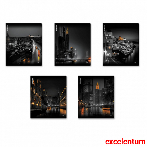 Тетрадь 48л. клетка "Urban Lights" глянцевая ламинация