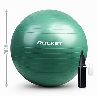 Фитбол 70см ROCKET Антивзрыв, цвет зелёный (70-75см1000г)
