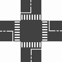 Комплект стендов для отработки ПДД ПЕРЕКРЕСТОК (Темно-серый), 2,1*2,1м