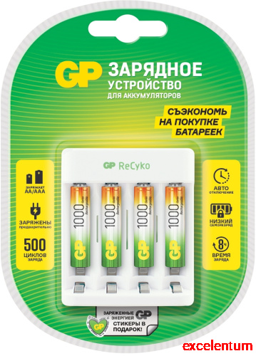 Зарядное устройство GP Rechargeable E411/100AAAHCCS-2CR1