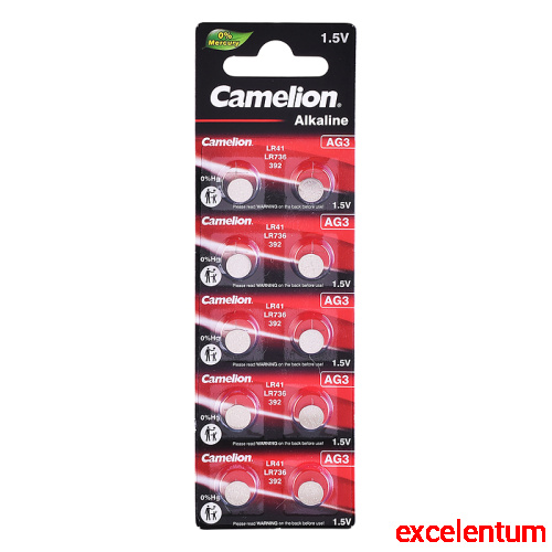 Батарейки алкалиновые Camelion AG3-BP10(%Hg)AG3 392 BL10