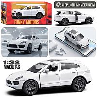 Белая инерционная машинка с люком на крыше die-cast , 1:32