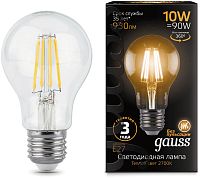 Лампа филам. Gauss 10Вт цок.:E27 шар 220B св.свеч.бел.теп. A60 (упак.:10шт) (102802110)