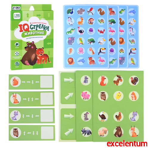 Игра настольная. IQ-стрелки. Животные. Серия Играй с умом. Игра настольная. IQ-стрелки. Животные. Серия Играй с умом.