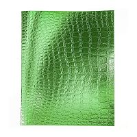 Тетрадь 48л. клетка А5ф METALLIC тиснение CROCO Зеленый на скобе
