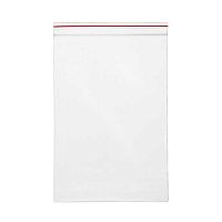Пакет упаковочный с замком Zip Lock 100x120 мм, ПНД, 35 мкм, прозрачный, с красной полосой на zip-застежке, 100 шт в упаковке