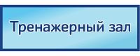 Табличка на дверь в голубом цвете ТРЕНАЖЕРНЫЙ ЗАЛ, 0,3*0,1м