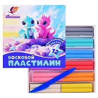 Пластилин восковой 12 цв. "Фантазия" пастельный
