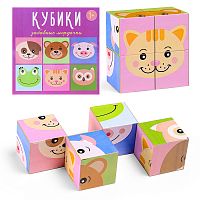 Кубики в картинках 61 "Забавные мордочки" (из 4-х штук)