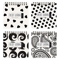 Блокнот "Pocket journal" 105 х 105 мм, 60 л. на гребне "Black&white"