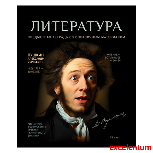 Тетрадь 48 л. линия, А5 "Литература" скрепка