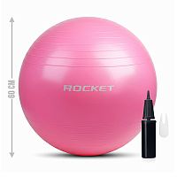 Фитбол 60см ROCKET Антивзрыв, цвет светло-розовый (60-65см 800г)