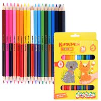 Карандаши цветные 36 цв. двухсторонние, шестигранные.