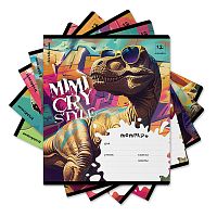 Тетрадь 12л. линейка "Dino Art"