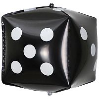 Шар фольгированный 3D Куб 24" Кость игральная Black