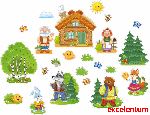 Комплект настенных декораций КОЛОБОК, 2,7*2,06м Комплект настенных декораций КОЛОБОК, 2,7*2,06м
