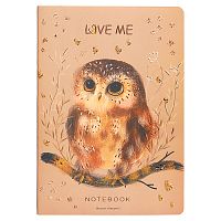 Тетрадь 40л. клетка "Love me. Совушка" А5