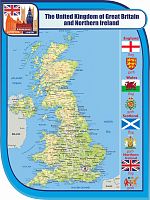Стенд для школы голубой THE UNITED KINGDOM OF GREAT BRITAIN AND NORTHERN IRELAND (Карта), 0,75*1м