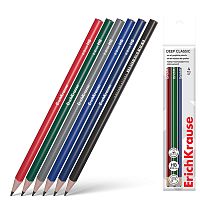 Набор из 4 чернографитных карандашей Deep Classic triangular, трехгранных, HB (в пакете)