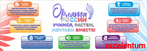 Баннер ОРЛЯТА РОССИИ (Учимся, Растем, Мечтаем вместе!), 2*0,7м Баннер ОРЛЯТА РОССИИ (Учимся, Растем, Мечтаем вместе!), 2*0,7м