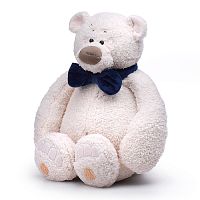 Медведь Тато с бантом, синий, 30см