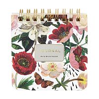 Блокнот "Pocket journal" 90 х 90 мм, 60 л, на гребне "Пионы"