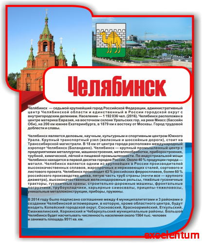 Стенд для школы ЧЕЛЯБИНСК, 0,94*1,16м Стенд для школы ЧЕЛЯБИНСК, 0,94*1,16м